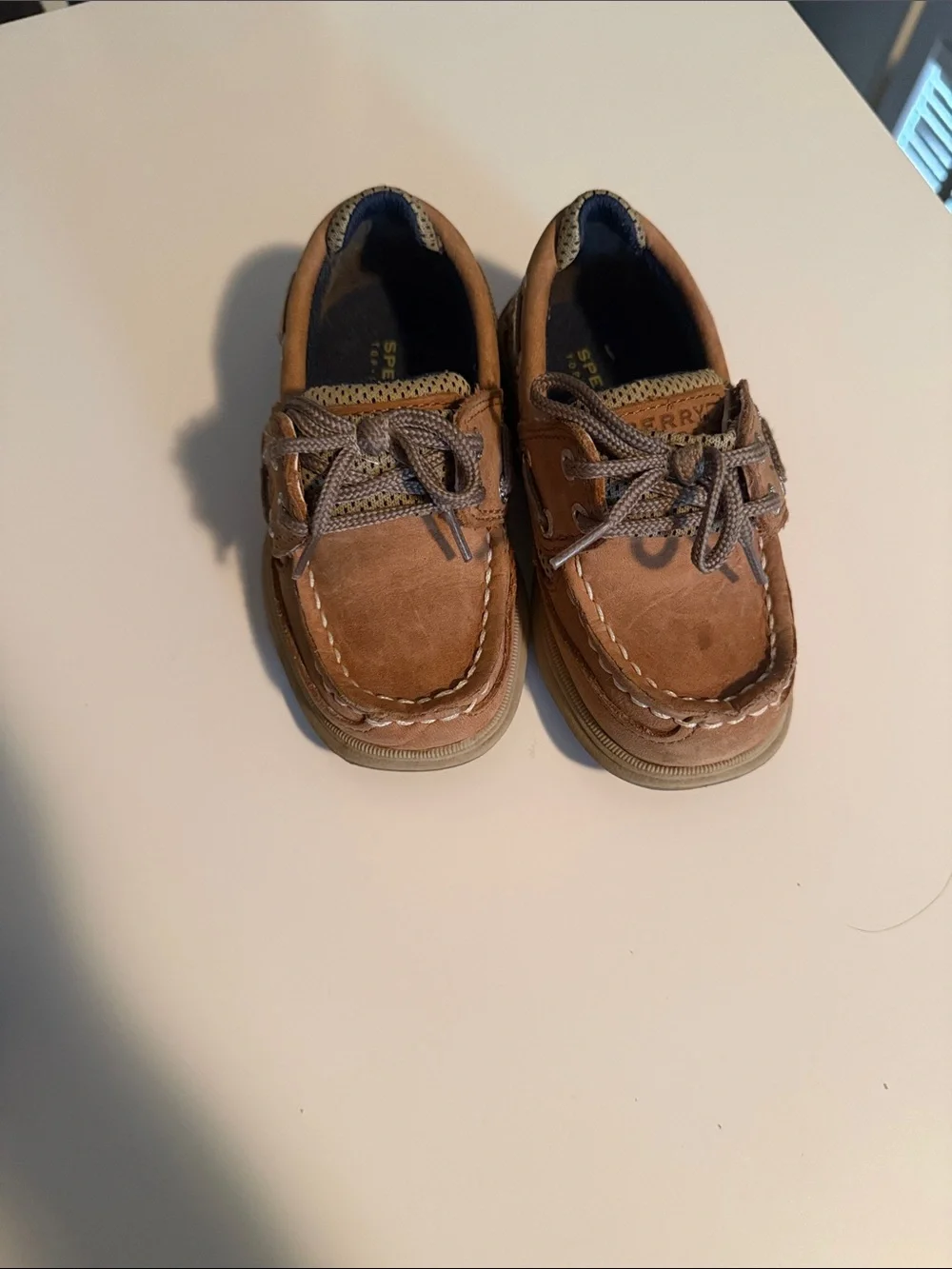 Sperry Kids Tan/Brown Moccasin Boat Shoes